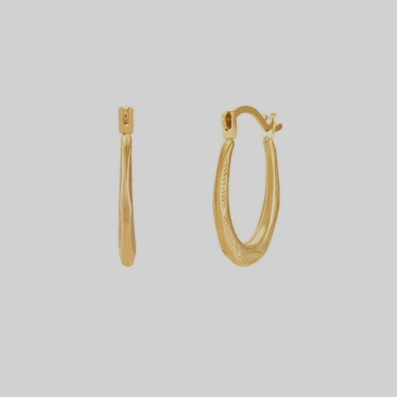 10K gold hoop earrings, - Picture 2 of 4